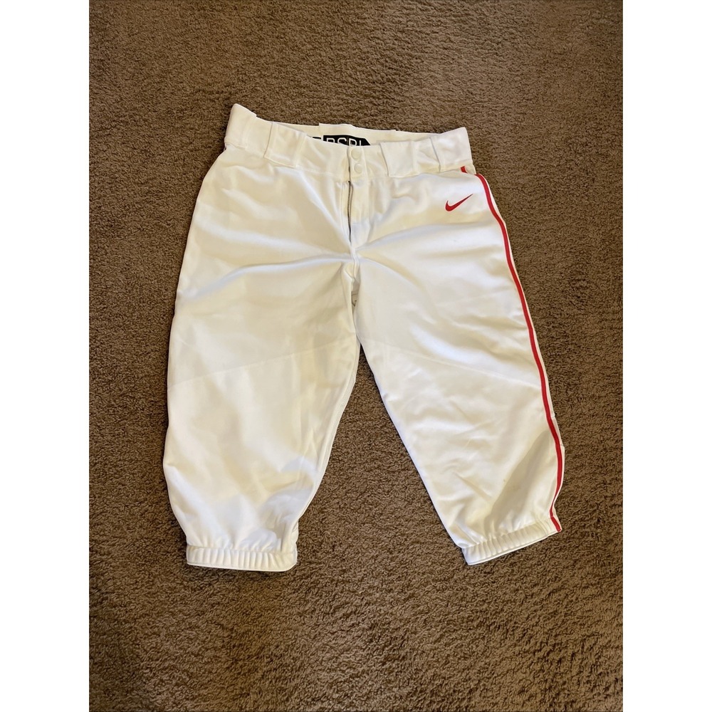 Nike Men's Baseball Knickers White/red Piping Size Large